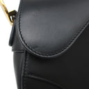 クリスチャン・ディオール Christian Dior サドルバッグ ミニ ブラック レザー 2WAYバッグ ゴールド金具 黒 ハンドバッグ ショルダー