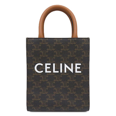 セリーヌ CELINE ミニ バーティカル カバ 194372BZK タン レザー トリオンフキャンバス 2WAYバッグ ゴールド金具 茶 ショルダー ロゴ トリオンフ