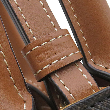 セリーヌ CELINE ミニ バーティカル カバ 194372BZK タン レザー トリオンフキャンバス 2WAYバッグ ゴールド金具 茶 ショルダー ロゴ トリオンフ