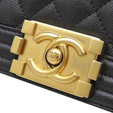 シャネル CHANEL ボーイシャネル 20 A67085 ブラック キャビアスキン ショルダーバッグ ゴールド金具 チェーンバッグ