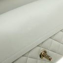 シャネル CHANEL マトラッセ Wフラップ チェーンショルダー ライトグレー ラムスキン ショルダーバッグ シャンパンゴールド金具 ブルーグレー ココマーク