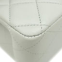 シャネル CHANEL マトラッセ Wフラップ チェーンショルダー ライトグレー ラムスキン ショルダーバッグ シャンパンゴールド金具 ブルーグレー ココマーク