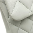 シャネル CHANEL マトラッセ Wフラップ チェーンショルダー ライトグレー ラムスキン ショルダーバッグ シャンパンゴールド金具 ブルーグレー ココマーク