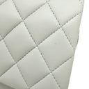 シャネル CHANEL マトラッセ Wフラップ チェーンショルダー ライトグレー ラムスキン ショルダーバッグ シャンパンゴールド金具 ブルーグレー ココマーク