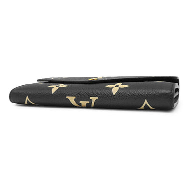 ルイヴィトン LOUIS VUITTON ポルトフォイユ サラ M80496 ブラック×ベージュ モノグラムアンプラント 長財布 ゴールド金具 フラップ