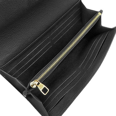 ルイヴィトン LOUIS VUITTON ポルトフォイユ サラ M80496 ブラック×ベージュ モノグラムアンプラント 長財布 ゴールド金具 フラップ