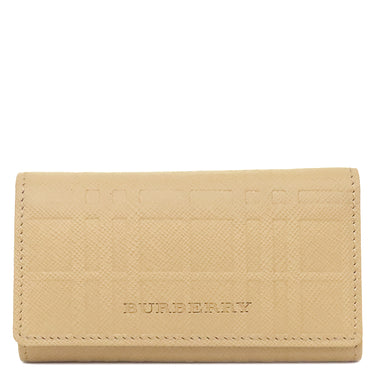 バーバリー BURBERRY チェック 4連 キーケース ベージュ レザー キーケース シルバー金具 4本 鍵入れ