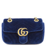 グッチ GUCCI GGマーモント スモール ショルダー 446744 ブルー ベロア ショルダーバッグ ヴィンテージ金具 青 ダブルG ハートモチーフ