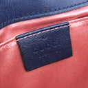 グッチ GUCCI GGマーモント スモール ショルダー 446744 ブルー ベロア ショルダーバッグ ヴィンテージ金具 青 ダブルG ハートモチーフ