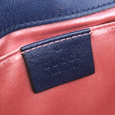 グッチ GUCCI GGマーモント スモール ショルダー 446744 ブルー ベロア ショルダーバッグ ヴィンテージ金具 青 ダブルG ハートモチーフ