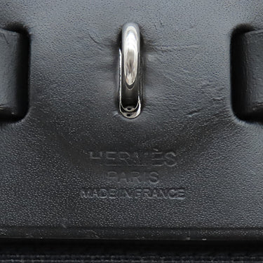 エルメス HERMES エールバッグジップPM 31 ブラック トワルオフィシエ ヴァッシュハンター 2WAYバッグ シルバー金具 黒 鍵1本欠品