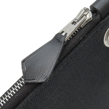 エルメス HERMES エールバッグジップPM 31 ブラック トワルオフィシエ ヴァッシュハンター 2WAYバッグ シルバー金具 黒 鍵1本欠品