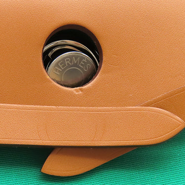 エルメス HERMES エールバッグジップPM 31 ルトゥルネ ミント×ナチュラル×ブルーアズテック トワルオフィシエ ヴァッシュハンター ショルダーバッグ シルバー金具 緑 茶 水色