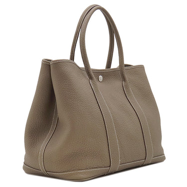 エルメス HERMES ガーデンパーティー PM 36 エトゥープ ネゴンダ トートバッグ シルバー金具 グレージュ オールレザー