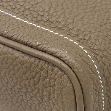 エルメス HERMES ガーデンパーティー PM 36 エトゥープ ネゴンダ トートバッグ シルバー金具 グレージュ オールレザー