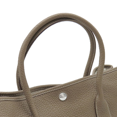 エルメス HERMES ガーデンパーティー PM 36 エトゥープ ネゴンダ トートバッグ シルバー金具 グレージュ オールレザー