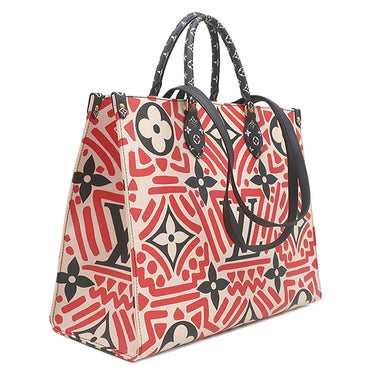 ルイヴィトン LOUIS VUITTON LVクラフティ オンザゴー GM M45358 クレームルージュ モノグラムキャンバス ジャイアントモノグラムキャンバス トートバッグ ゴールド金具 ショルダー