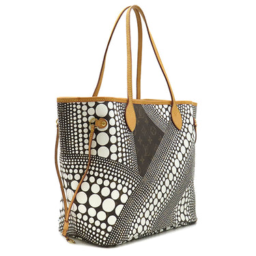 ルイヴィトン LOUIS VUITTON ネヴァーフル MM M40684 モノグラム×ホワイト モノグラムキャンバス トートバッグ ゴールド金具 茶 草間彌生