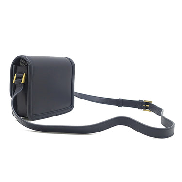 イヴ・サンローラン Yves Saint Laurent ソルフェリーノ 634306 ネイビー レザー ショルダーバッグ ゴールド金具 YSL ロゴプレート カサンドラロゴ