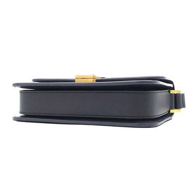 イヴ・サンローラン Yves Saint Laurent ソルフェリーノ 634306 ネイビー レザー ショルダーバッグ ゴールド金具 YSL ロゴプレート カサンドラロゴ