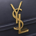 イヴ・サンローラン Yves Saint Laurent ソルフェリーノ 634306 ネイビー レザー ショルダーバッグ ゴールド金具 YSL ロゴプレート カサンドラロゴ