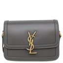 イヴ・サンローラン Yves Saint Laurent ソルフェリーノ 634306 グレー レザー ショルダーバッグ ゴールド金具 YSL ロゴプレート カサンドラロゴ
