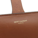 サンローラン SAINT LAURENT ル モノグラム ミディアム サッチェル 668582 チェスナット PVC レザー ショルダーバッグ ゴールド金具 茶 YSL ロゴ 総柄