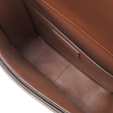 サンローラン SAINT LAURENT ル モノグラム ミディアム サッチェル 668582 チェスナット PVC レザー ショルダーバッグ ゴールド金具 茶 YSL ロゴ 総柄