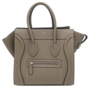 セリーヌ CELINE ラゲージ マイクロショッパー 189793 スリ レザー ハンドバッグ シルバー金具 グレージュ