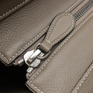 セリーヌ CELINE ラゲージ マイクロショッパー 189793 スリ レザー ハンドバッグ シルバー金具 グレージュ