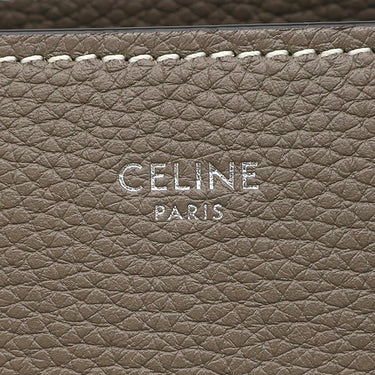 セリーヌ CELINE ラゲージ マイクロショッパー 189793 スリ レザー ハンドバッグ シルバー金具 グレージュ