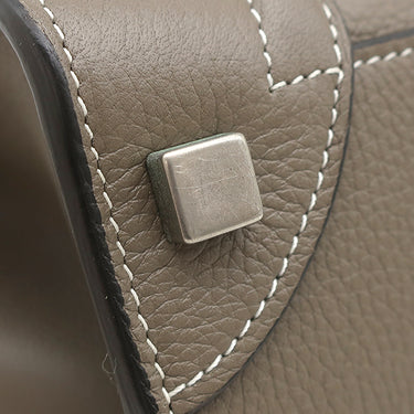 セリーヌ CELINE ラゲージ マイクロショッパー 189793 スリ レザー ハンドバッグ シルバー金具 グレージュ