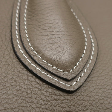 セリーヌ CELINE ラゲージ マイクロショッパー 189793 スリ レザー ハンドバッグ シルバー金具 グレージュ