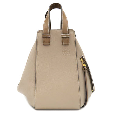 ロエベ LOEWE ハンモック ドローストリング スモール サンド レザー ソフトカーフスキン 2WAYバッグ ゴールド金具 グレージュ 茶 ハンドバッグ ショルダー