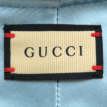 グッチ GUCCI GGラメ 603409 ブルー ウール ナイロン レザー 14039 ベレー帽 青