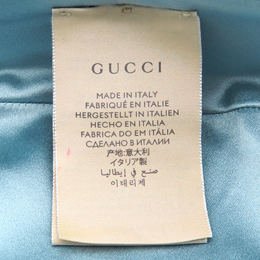 グッチ GUCCI GGラメ 603409 ブルー ウール ナイロン レザー 14039 ベレー帽 青