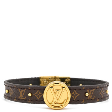 ルイヴィトン LOUIS VUITTON ブラスレ LVサークル リバーシブル M6173E ブラウン×ブラック モノグラムキャンバス レザー ブレスレット ゴールド金具 茶 黒 モノグラム