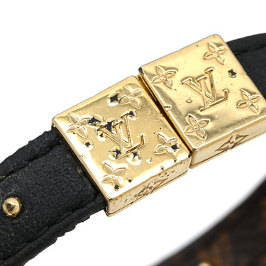 ルイヴィトン LOUIS VUITTON ブラスレ LVサークル リバーシブル M6173E ブラウン×ブラック モノグラムキャンバス レザー ブレスレット ゴールド金具 茶 黒 モノグラム