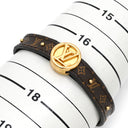 ルイヴィトン LOUIS VUITTON ブラスレ LVサークル リバーシブル M6173E ブラウン×ブラック モノグラムキャンバス レザー ブレスレット ゴールド金具 茶 黒 モノグラム