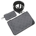 ルイヴィトン LOUIS VUITTON トリオ メッセンジャー M69443 モノグラムエクリプス レザー モノグラムエクリプス リバース キャンバス ショルダーバッグ シルバー金具 黒 グレー