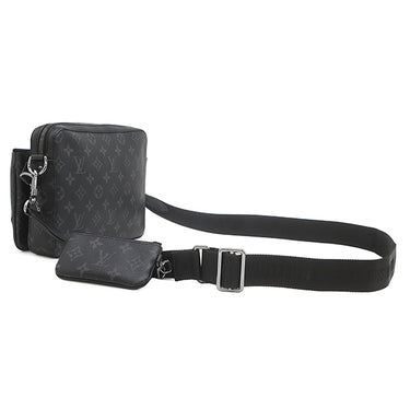 ルイヴィトン LOUIS VUITTON トリオ メッセンジャー M69443 モノグラムエクリプス レザー モノグラムエクリプス リバース キャンバス ショルダーバッグ シルバー金具 黒 グレー