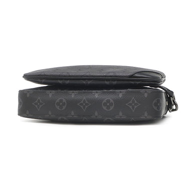 ルイヴィトン LOUIS VUITTON トリオ メッセンジャー M69443 モノグラムエクリプス レザー モノグラムエクリプス リバース キャンバス ショルダーバッグ シルバー金具 黒 グレー