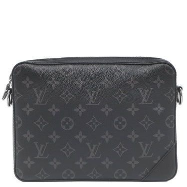ルイヴィトン LOUIS VUITTON トリオ メッセンジャー M69443 モノグラムエクリプス レザー モノグラムエクリプス リバース キャンバス ショルダーバッグ シルバー金具 黒 グレー
