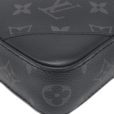 ルイヴィトン LOUIS VUITTON トリオ メッセンジャー M69443 モノグラムエクリプス レザー モノグラムエクリプス リバース キャンバス ショルダーバッグ シルバー金具 黒 グレー