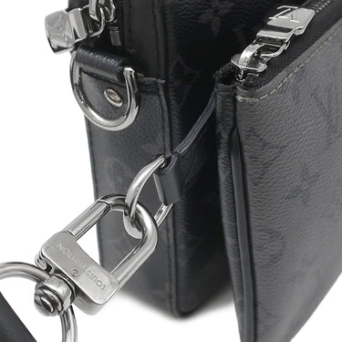 ルイヴィトン LOUIS VUITTON トリオ メッセンジャー M69443 モノグラムエクリプス レザー モノグラムエクリプス リバース キャンバス ショルダーバッグ シルバー金具 黒 グレー