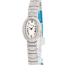 腕時計 カルティエ Cartier ミニベニュワール W15189L2 クオーツ レディース K18WG無垢 ダイヤ アイボリー ローマン オーバル 青針