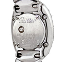 腕時計 カルティエ Cartier ミニベニュワール W15189L2 クオーツ レディース K18WG無垢 ダイヤ アイボリー ローマン オーバル 青針