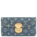 ルイヴィトン LOUIS VUITTON ポルトフォイユ アメリア M95511 モノグラムデニム モノグラムデニム 長財布 ゴールド金具 三つ折り 小銭入れ