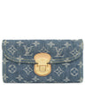 ルイヴィトン LOUIS VUITTON ポルトフォイユ アメリア M95511 モノグラムデニム モノグラムデニム 長財布 ゴールド金具 三つ折り 小銭入れ