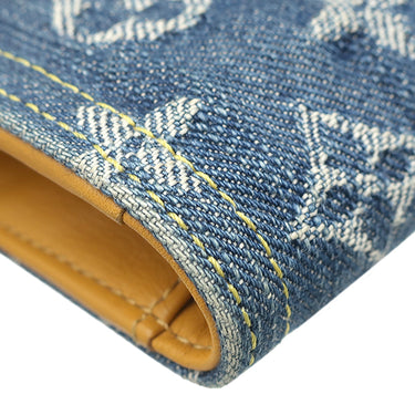 ルイヴィトン LOUIS VUITTON ポルトフォイユ アメリア M95511 モノグラムデニム モノグラムデニム 長財布 ゴールド金具 三つ折り 小銭入れ